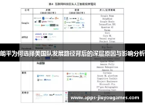 朗平为何选择美国队发展路径背后的深层原因与影响分析